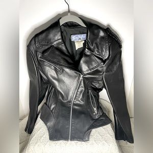 Vintage 1980’sThierry Mugler Black Lambs leather Motorcycle Jacket.